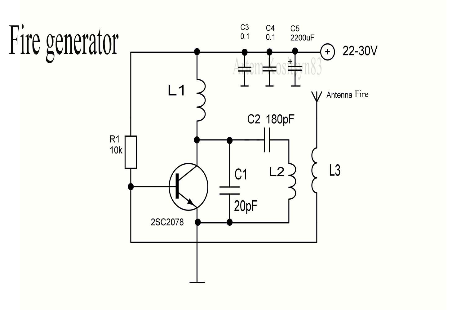 fire generator circuit on transistor 2sc2078