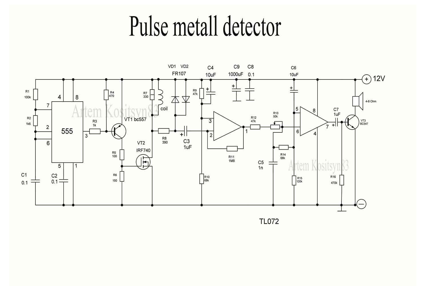 pulse metall detector circuit