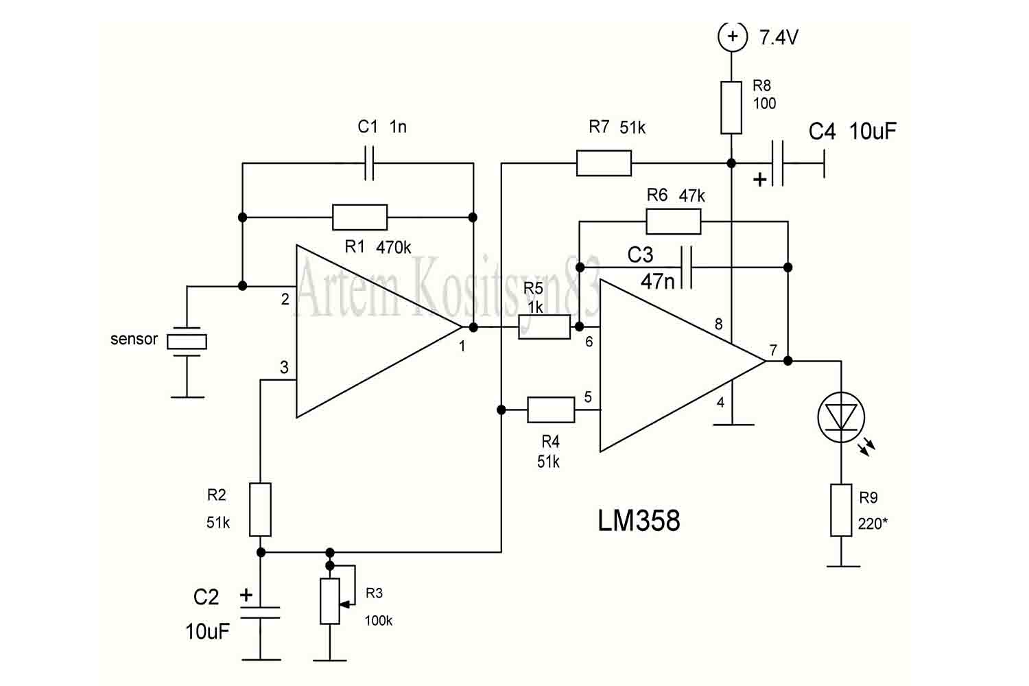 vibration sensor circuit
