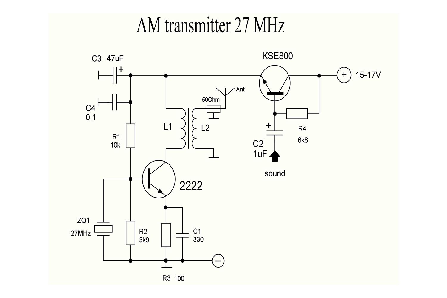 Подробнее о статье How to make an AM radio transmitter at a frequency of 27 MHz on one transistor