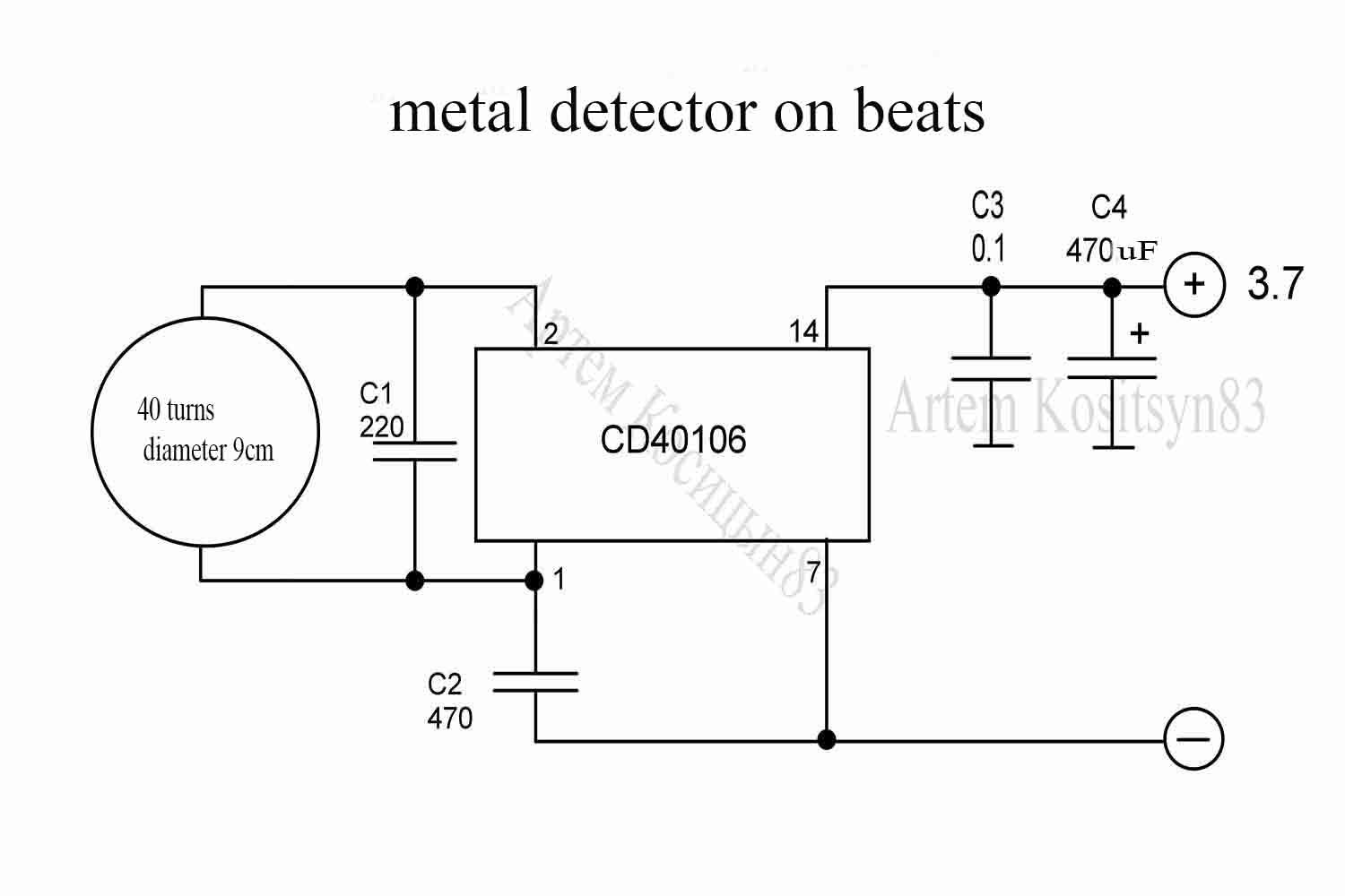 Подробнее о статье Metal detector on CD40106 chip and radio receiver