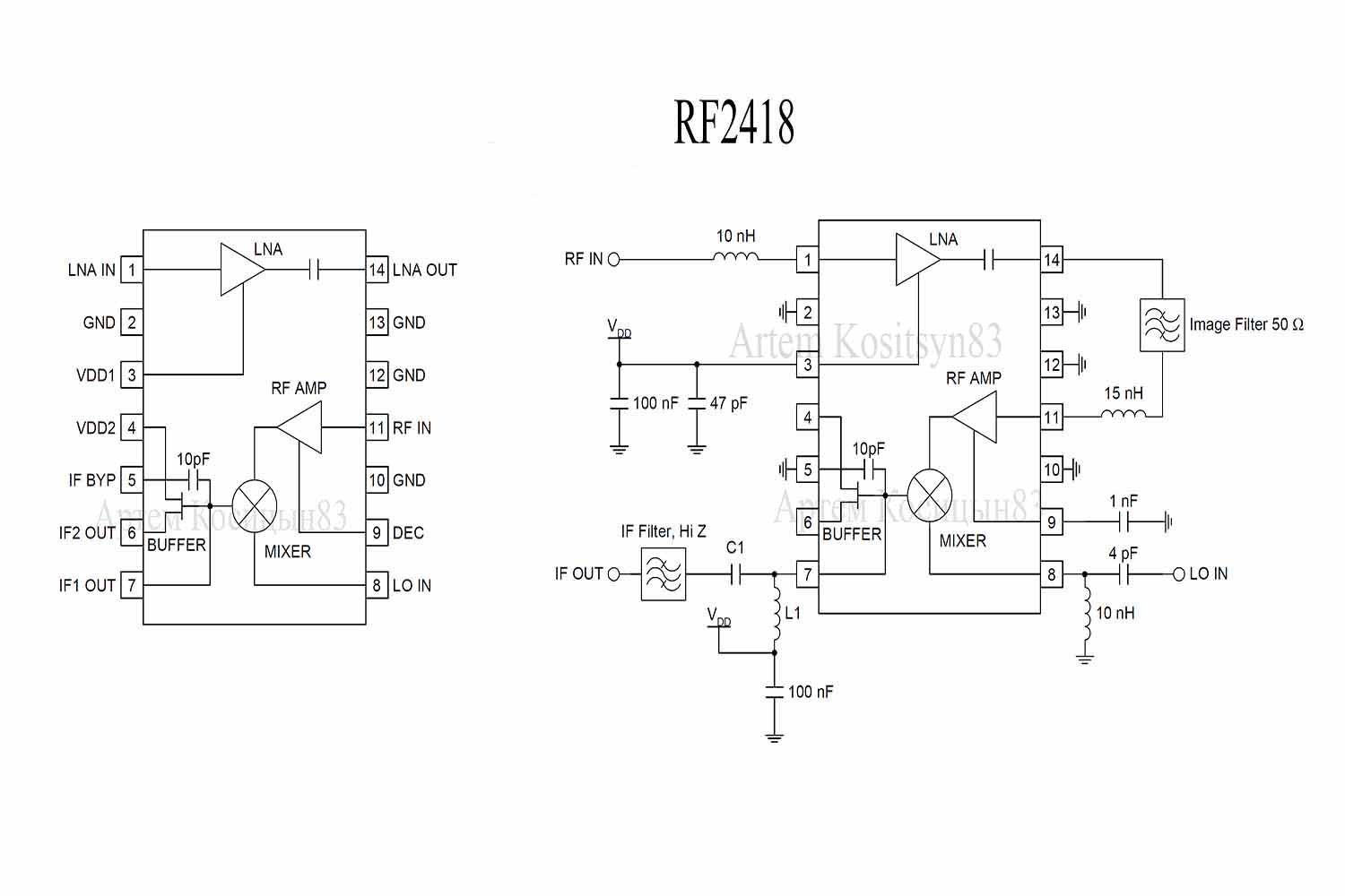 Read more about the article RF2418.Frequency converter for 433 and 915 MHz receivers.Datasheet