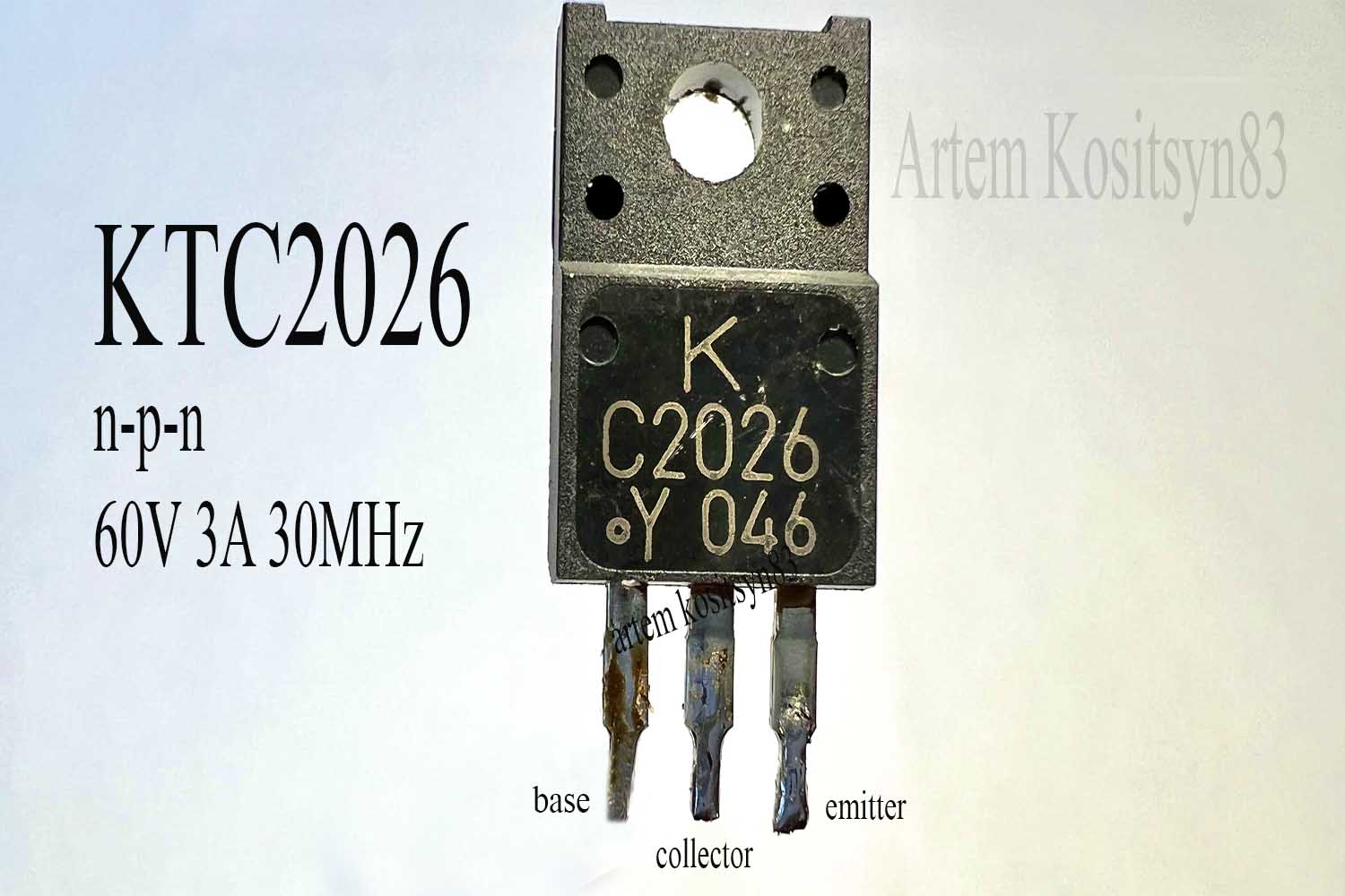Подробнее о статье KTC2026.NPN 60V 3A transistor.Datasheet,pinout