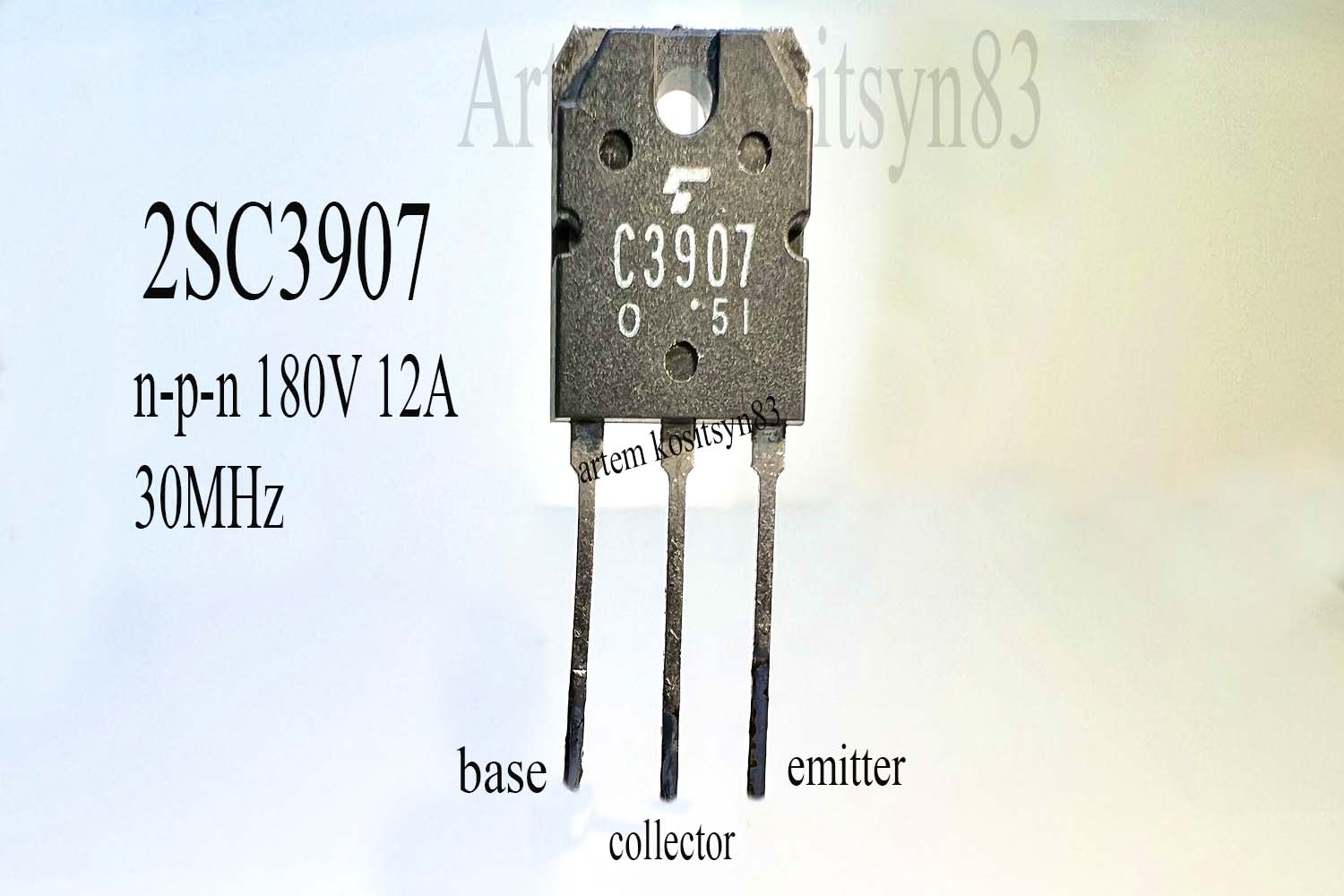 Подробнее о статье 2SC3907.NPN 180V 12A transistor.Datasheet