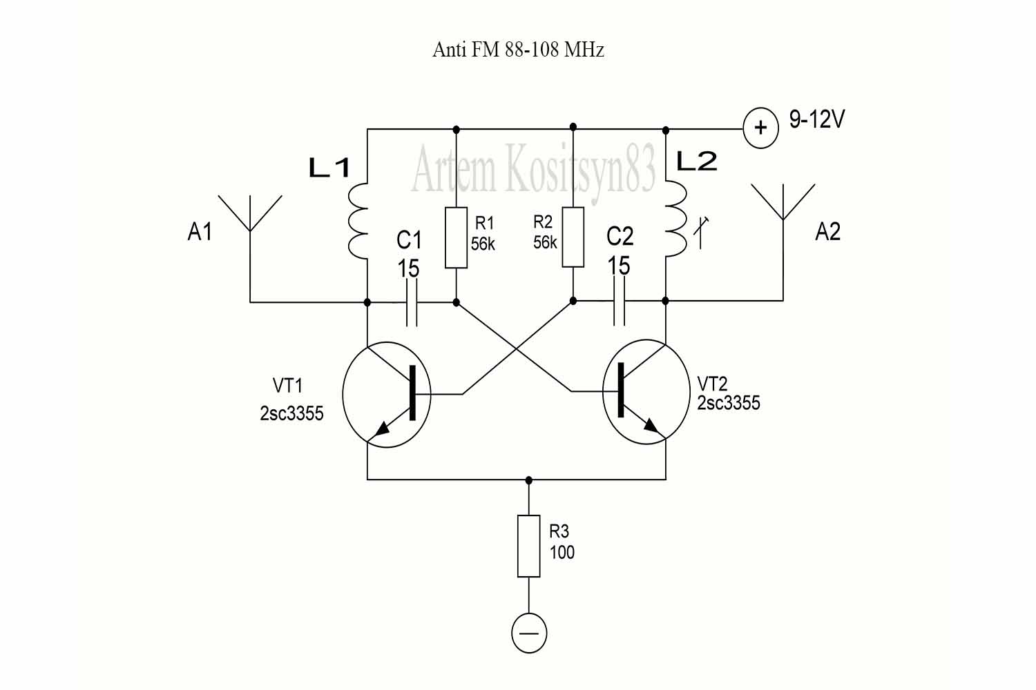 Read more about the article DIY anti FM 88-108 MHz on transistor 2SC3355