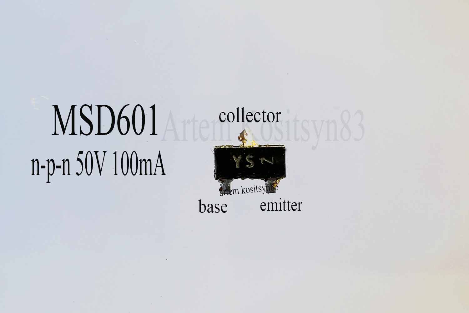 Подробнее о статье NPN Transistor MSD601.SMD code YS.Datasheet