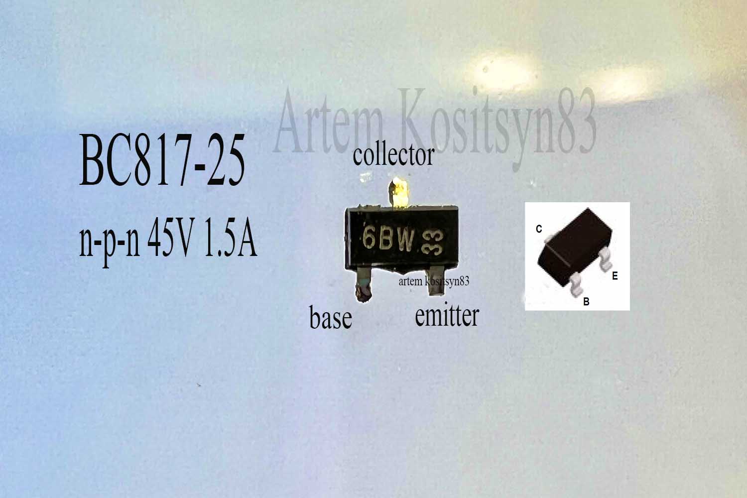 Подробнее о статье Transistor BC817-25.SMD code 6BW.Datasheet