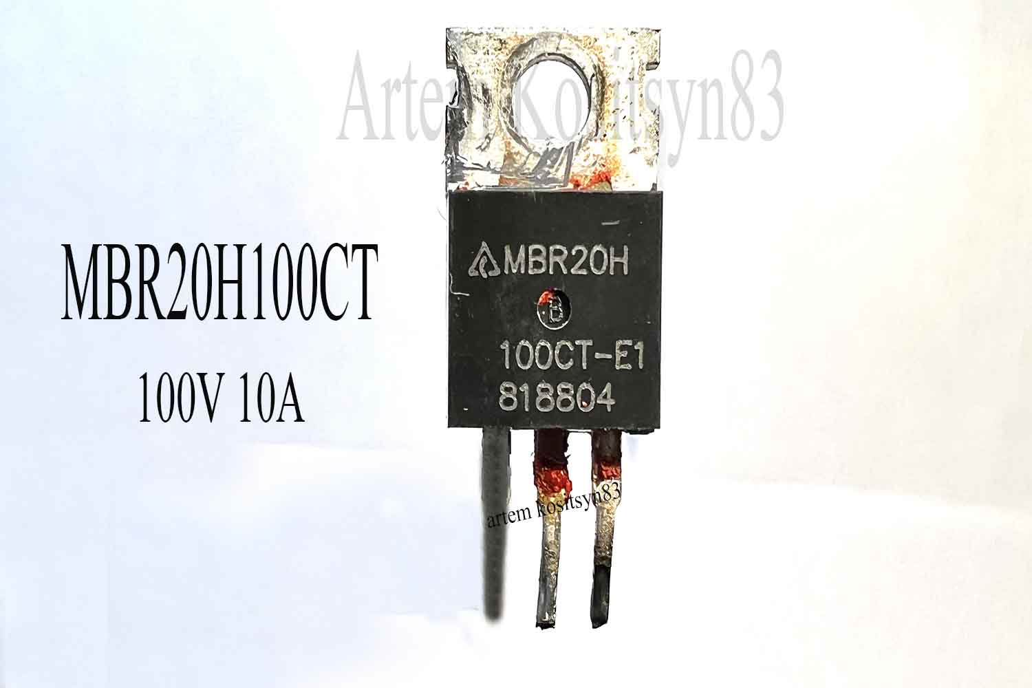 Подробнее о статье MBR20H100CT.Dual diode Schottky 100V 10A Datasheet