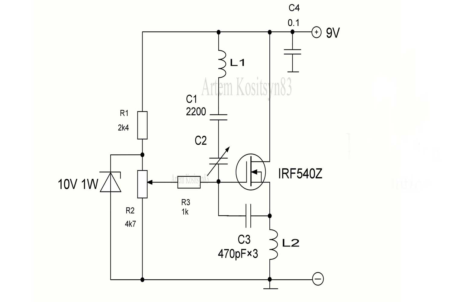 Read more about the article Induction heater on one transistor IRF540Z