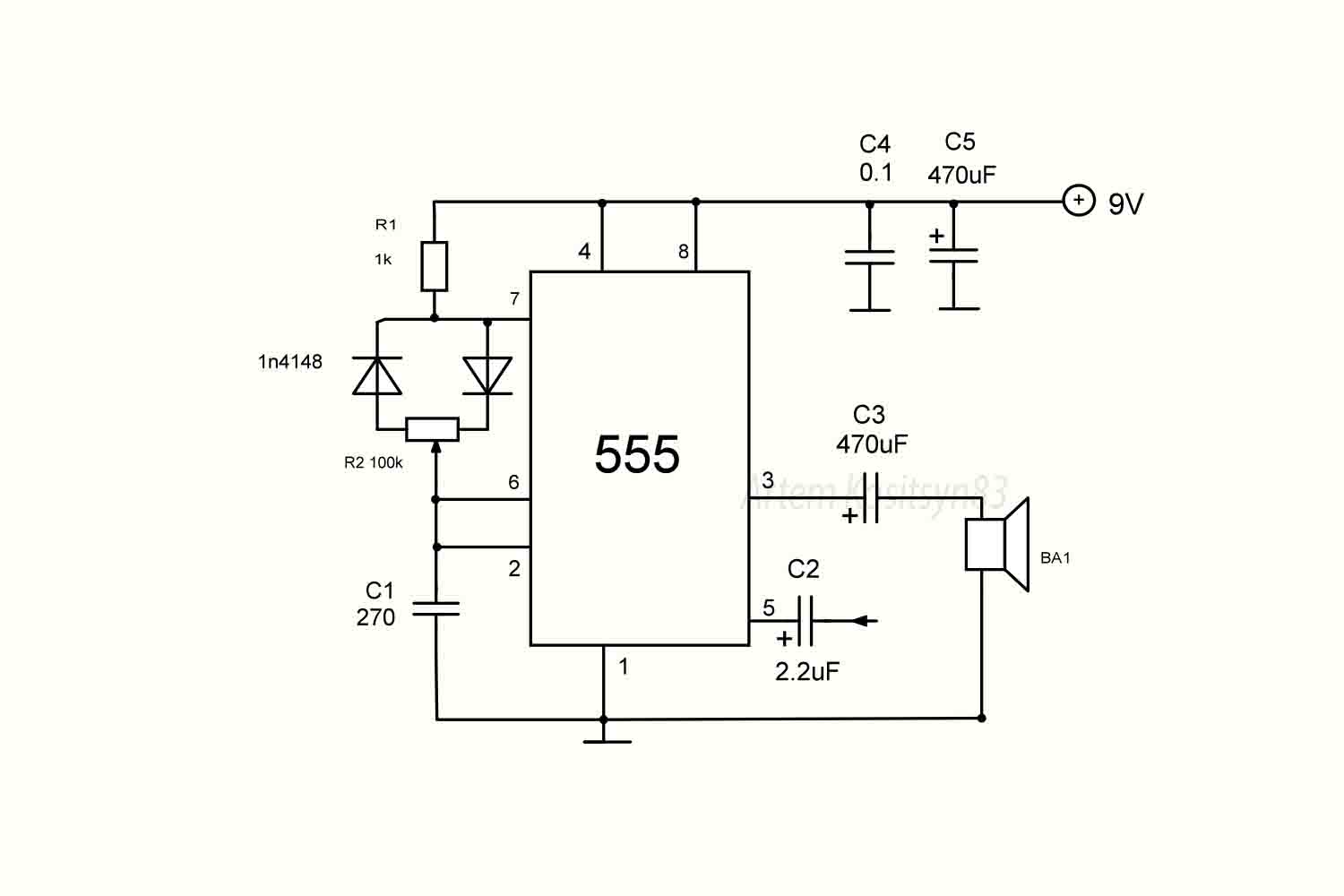 Read more about the article Sound amplifier class D on timer 555