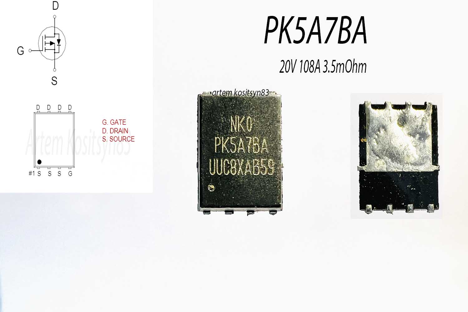 Подробнее о статье PK5A7BA.P-ch 20V 108A 3.5mOhm MOSFET.Datasheet