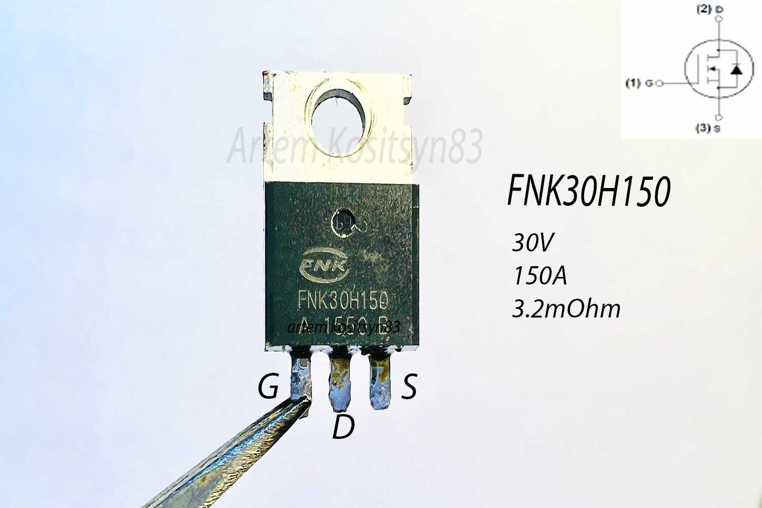 Подробнее о статье Transistor FNK30H150.MOSFET 150A 30V.Datasheet